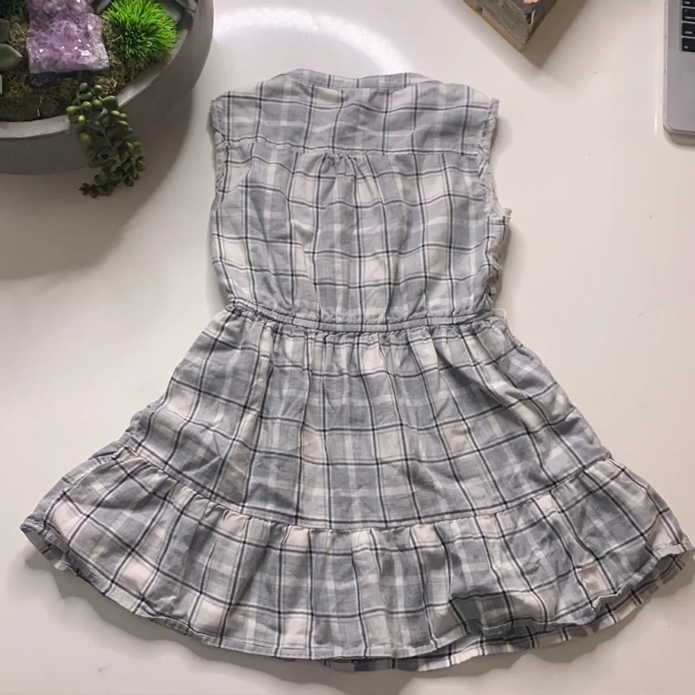 Gap kids extra small plaid button front sleeveless casual dress xs